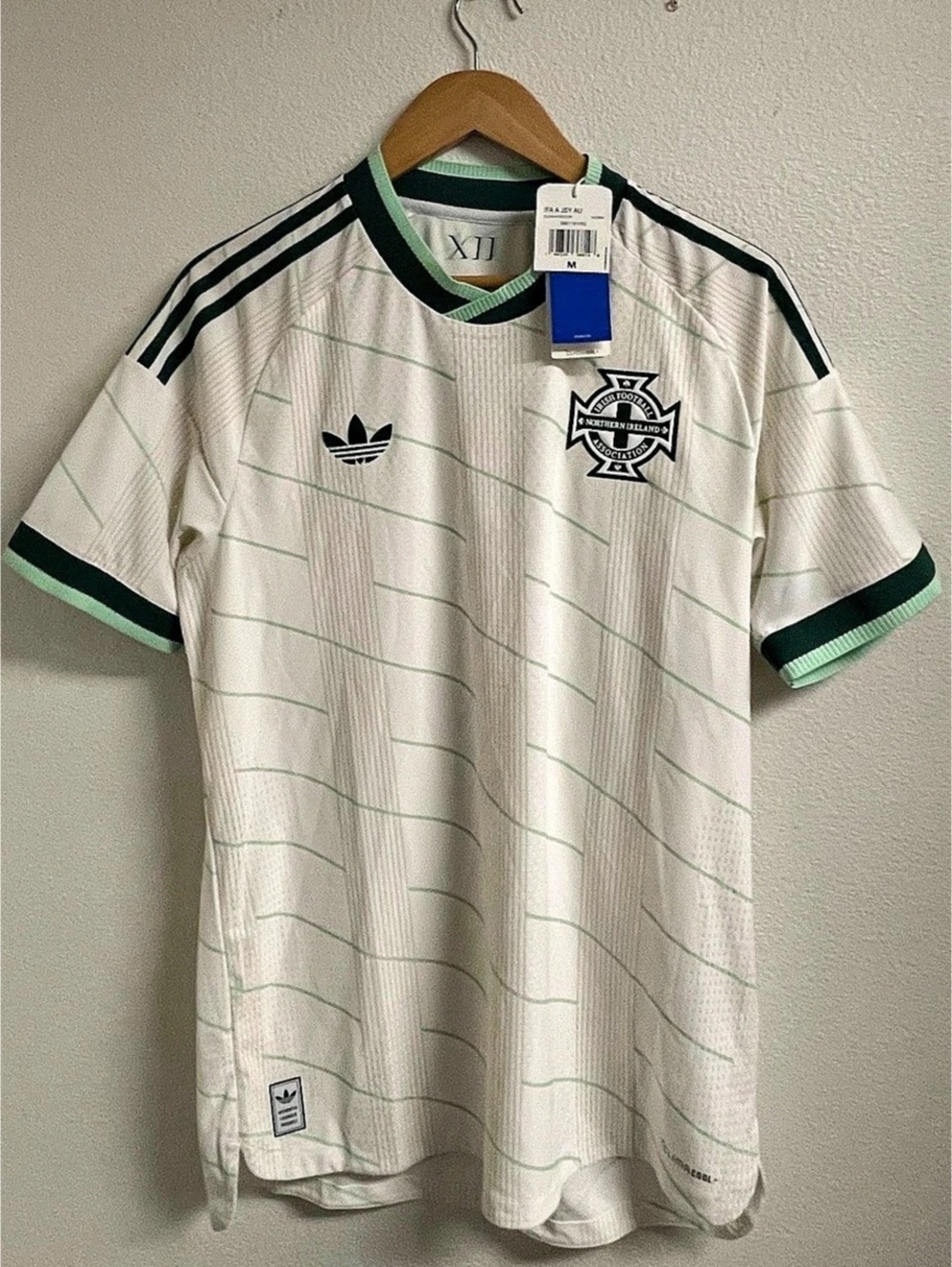 adidas Northern Ireland 26 Away Authentic Jersey Men's White & Green Medium